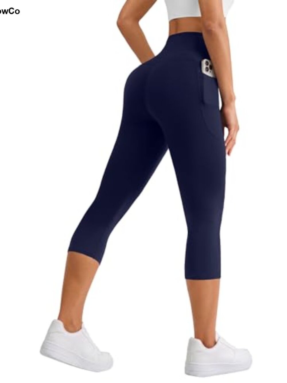 High Waisted Capri Leggings with Pockets, Tummy Control Yoga Pants